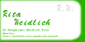 rita weidlich business card